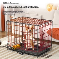 Cage pour chien moderne, chenil, cage pour animaux de compagnie, pour grands chiens, construction métallique respirante, design empilable, plateau en plastique, fermeture à bouton