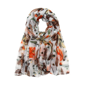 Sciarpa con fiocco floreale geometrico autunno/inverno sciarpa semplice da donna - Product Image 3