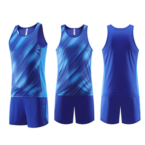 El traje de dos piezas de uniforme de atletismo incluye parte superior transpirable y pantalones cortos elásticos hechos con tela elástica para atletas - Product Image 4