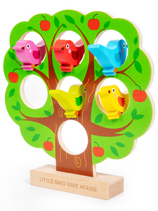 Casa de Árbol para Pájaros Pequeños, Juguete de Madera Montessori, Juego de Combinación y Clasificación de Colores para Niños de 3 a 6 Años, Aprendizaje Temprano y Habilidades Prácticas - Product Image 1