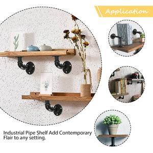 Giá Đỡ Kệ Lắp Ống Mặt Bích Đúc Bằng Sắt Dẻo Trung Quốc Màu Đen BSP Ren 90 Độ 1/2 "3/4" 1 "Tiêu Chuẩn Công Nghiệp - Product Image 6