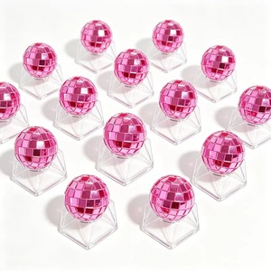 Bola de Discoteca Rosa al por Mayor, Bola de Cristal Espejado Rosa para Decoración de <span class=keywords><strong>Mesa</strong></span> y Suelo, Ideal para Despedidas de Soltera, Fiestas de los 70, Centros de <span class=keywords><strong>Mesa</strong></span> para Bodas, Venta a Granel - Product Image 1