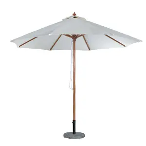 Fabriek Custom Zon Parasol Outdoor Bamboe Parasol Buiten Parasols Zonnescherm Witte Outdoor Strandparasol