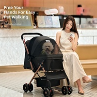 Poussette pliable légère en métal pour chiens et chats, pour les promenades en plein air