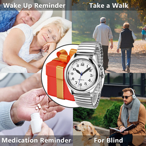Reloj <span class=keywords><strong>de</strong></span> pulsera parlante atómico unisex <span class=keywords><strong>de</strong></span> alta calidad con números grandes para personas con discapacidad visual o <span class=keywords><strong>ciegos</strong></span> o ancianos - Product Image 6
