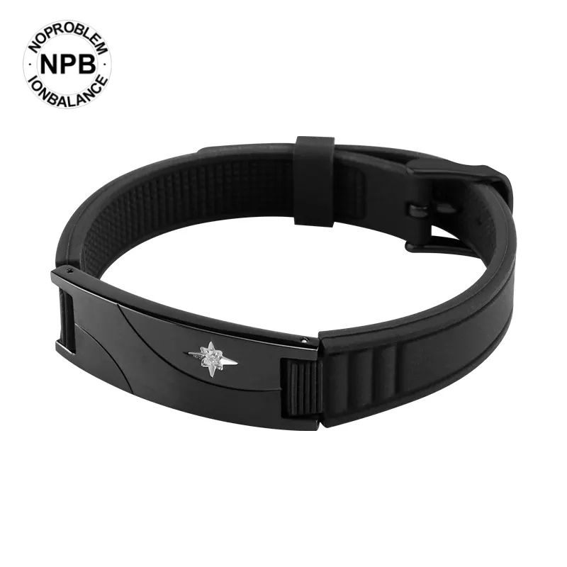 P211 Magnetische Negatieve Ionen Balans Siliconen Polsbandje Siliconen Power Energiebalans Bangle Armband