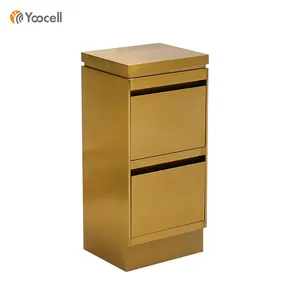 Salon Trolley Hair Stools Cabinet Mirror Side Table Yoocell Gold Stainless Steel Salon Furniture Hair Salon Stations Equipment