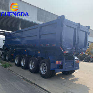 Heavy Duty Nuevo o usado 4 ejes 45m3 Tractor Volquete hidráulico Remolque Grapple Roll Off Dump Semi Trailers Kit - Product Image 5