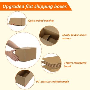 Boîtes d'expédition 11x6x6 pouces, boîte en carton ondulé brun, emballage pour envoi postal, pour l'emballage des petites entreprises - Product Image 5