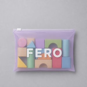 Bolsa de Juguete de Madera Lavanda FERO con Logotipo Personalizado, Bolsa con Cierre de Cremallera Reutilizable de LDPE, Impresión OEM, Venta al Por Mayor de Fábrica - Product Image 1