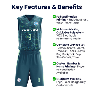 Maillot de basket-ball personnalisé OEM en gros avec tissu respirant en maille sublimée, uniforme de basket-ball pour équipes masculines - Product Image 3
