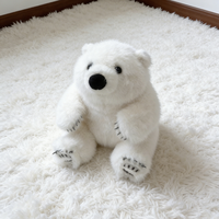 Peluche réaliste d'ours polaire blanc avec détails de griffes brodés, rembourrage en polyester et coton PP - Décoration d'anniversaire et de maison