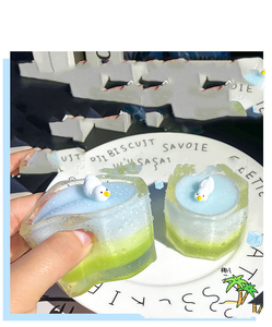 Instagram Creative Blue Coconut Tea Cup <b>Squishy</b> Toy-Soft Sticky Stress Relief Gift for Kids Adults Relax Time Decompression Toys - Product Image 3