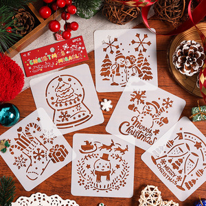 Feuilles <span class=keywords><strong>de</strong></span> pochoir en mylar <span class=keywords><strong>pour</strong></span> scrapbooking, pochoir réutilisable en plastique <span class=keywords><strong>de</strong></span> noël flexible <span class=keywords><strong>pour</strong></span> peinture et dessin - Product Image 5