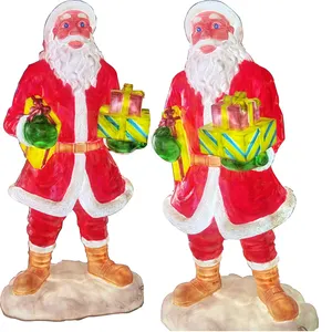 Led Fiberglass Santa Clause Light Custom Craft Ornaments Gift Giant Lights Outdoor Led Decor Christmas Decoration Supplies