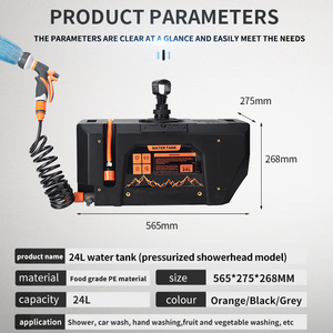<span class=keywords><strong>Pompe</strong></span> à air <span class=keywords><strong>manuelle</strong></span> portable avec réservoir d'<span class=keywords><strong>eau</strong></span> pressurisé de 24 L et douchette pour le <span class=keywords><strong>camping</strong></span> et les pique-niques - Product Image 5