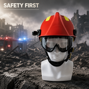 Casque de sauvetage haute visibilité avec lunettes anti-flammes intégrales, casque de sécurité personnalisé pour pompiers pour les interventions d'urgence - Product Image 1