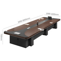 HYZ-282X Table de conférence industrielle en bambou, longue et simple, pour 12 personnes, anti-brûlure, anti-taches, pour réception et formation