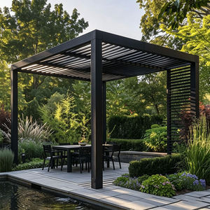 Pergola en aluminium avec toit à lames orientables, imperméable, protection solaire, gazebo extérieur, pavillon pour plantes grimpantes de <span class=keywords><strong>jardin</strong></span> - Product Image 5