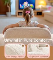Tenderplay Maßgefertigtes Hochdichtes Schaumstoff-Sherpa Ausklappbares Kindersofa Extra Breiter 2-in-1 Konvertierbarer Kindersessel