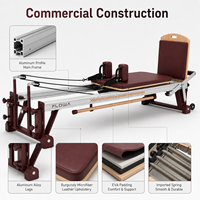 Reformer de Pilates Comercial de Aluminio OEM con Cuero de Microfibra Acolchado con EVA, Proveedor de Reformers de Pilates para Proyectos a Granel en Estudios