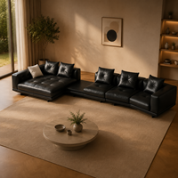 Canapé d'angle moderne en cuir véritable écologique avec chaise longue, sièges modulaires, rembourrage en éponge, pour hôtel et appartement
