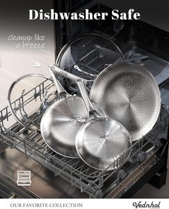 Sartén para Paella de Titanio Martillado Pro con Tapa de Vidrio y Acero Inoxidable |   Apto para lavavajillas y horno, libre de PFAS/PFOA/PTFE no tóxicos - Product Image 5