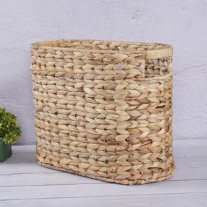 Wholesale Natural Seagrass Water Hyacinth <b>Rectangular</b> Storage <b>Basket</b> With Lid Straw Rope Boho Style Vietnam Factory - Product Image 4