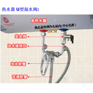 วาล์วผสมน้ำร้อนไฟฟ้า สแตนเลส ติดผนัง ก๊อกน้ำร้อนน้ำเย็น - Product Image 2