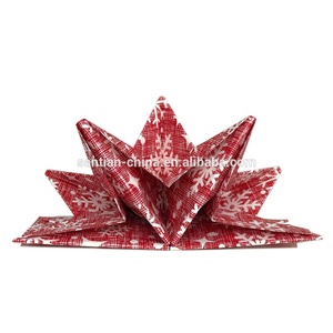 Santian giấy 3D khăn cưới sang trọng gấp trước 3 ply bột gỗ nguyên chất in Cocktail bên Khăn ăn bán buôn decoupage - Product Image 5