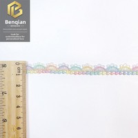 LEIXUSI Dentelle de broderie soluble dans l'eau, dégradé macaron de 1 cm, motif code-barres coloré pour accessoires de décoration intérieure DIY