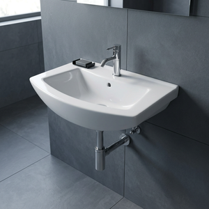 Lavabo de Pared de Cerámica Blanca de Alta Calidad, Diseño Personalizado, Lavabo para Baño, para Proyectos Comerciales de Hoteles, Venta al por Mayor - Product Image 1