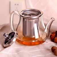 Ensemble de théière en verre borosilicate moderne de haute qualité, de qualité alimentaire, soufflé à la main, avec infuseur, 625 ml