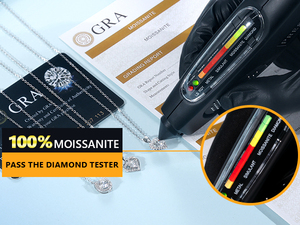 Collar de Plata 925 con Colgante de Moissanita de 1.0ct Color D VVS1 para Mujer, Joyería para Boda - Product Image 6