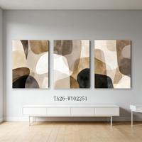 Ensemble de 3 tableaux muraux abstraits modernes, style bohème neutre, peinture sur toile pour la décoration de salon
