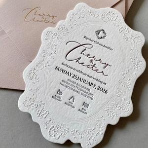 Invitación de Boda Impresa en Letterpress de Marca, Juego de Empaque de Cartón Personalizado para Proveedores de Bodas, Compra al por Mayor - Product Image 1