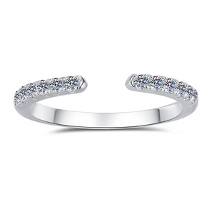 시대를 초월하고 낭만적 인 보석 전체 VVs1 Moissanite 쌓을 수있는 반지 S925 스털링 실버 약혼 여자 남자의 결혼 선물 - Product Image 1