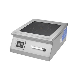 Cuisinière à induction commerciale intégrée en acier inoxydable haute puissance de 6400W avec télécommande, design plat/concave multifonction - Product Image 1