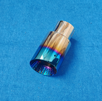 Punta de escape universal de acero inoxidable de 3.5 pulgadas, azul quemado, corte inclinado, pulido espejo, para silenciador y tubo de escape, pieza exterior de coche