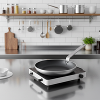 Set Peralatan Masak Anti Lengket Stainless Steel 6 Buah Multi Spesifikasi 24-36cm, Kombinasi Wajan dan Penggorengan Dasar Datar Universal