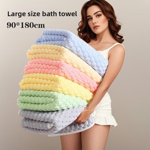 Toalla de Baño y Playa Grande de Felpa Coral 90*180, de Secado Rápido, Tejida, Portátil, Suave y Gruesa, Tipo Nube, Comprimida - Product Image 5