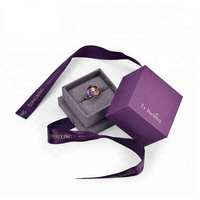 Boîte à bijoux de luxe en carton violet, boîtes cadeaux en papier en gros avec ruban, pour bagues, pendentifs, bracelets, emballage de bijoux UV Advantage