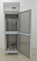 Congélateur vertical commercial en acier inoxydable à température unique, 2 portes, dégivrage automatique, 14 étagères, commande électronique