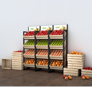 ตู้โชว์ผลไม้และผักหลายชั้น พร้อมชั้นวางเก็บไวน์แดงและ<span class=keywords><strong>เค้ก</strong></span> โครงสร้างไม้และโลหะ - Product Image 4