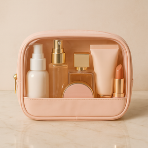 Waterproof PVC Zipper Closure Soft Handle Foldable Durable Eco-Friendly <b>Large</b> Capacity <b>Cosmetic</b> Makeup Organizer Travel <b>Bag</b> - Product Image 3