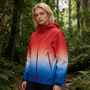 <span class=keywords><strong>Veste</strong></span> de pluie imperméable pour <span class=keywords><strong>femme</strong></span> avec capuche, légère et pliable, pour la <span class=keywords><strong>randonnée</strong></span>, couleurs dégradées pour le trekking et l'escalade - Product Image 1
