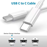 Câble de charge super rapide PD 60W le moins cher, 1m 2m 3ft 6ft, TPE 5A, double USB, câble de données OD3.8, câble de charge pour téléphone portable de type C