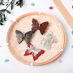 Bán Buôn Tinh Thể Tự Nhiên Đồ Trang Sức Bướm Phụ Kiện Hỗn Hợp Chất Liệu Pha Lê Bướm Kẹp Tóc - Product Image 2