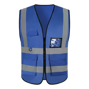 Colete de segurança de alta qualidade com decote em V à prova d'água jaqueta curta casual de alta visibilidade material reflexivo verão