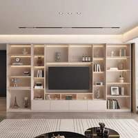 Meuble TV mural de luxe sur mesure de style moderne pour salon, console multimédia murale, vente en gros